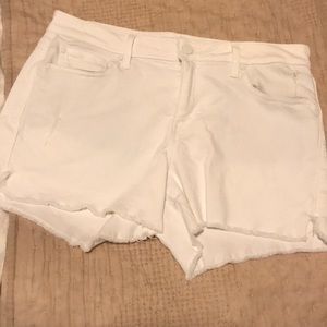 White denim shorts